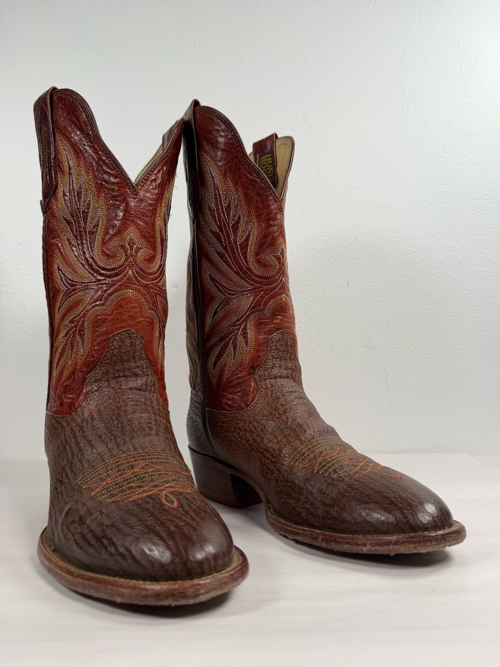 Vintage Hondo Men's Exotic Western Boots Size 10.5 D Shark Skin Cowboy Boots